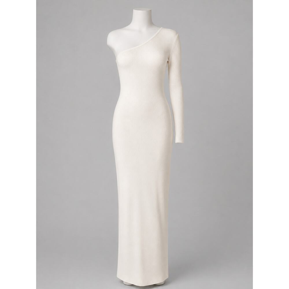 Marciano Meline One Shoulder Knit Maxi Dress - Pale Pearl - Size XS - NWT
